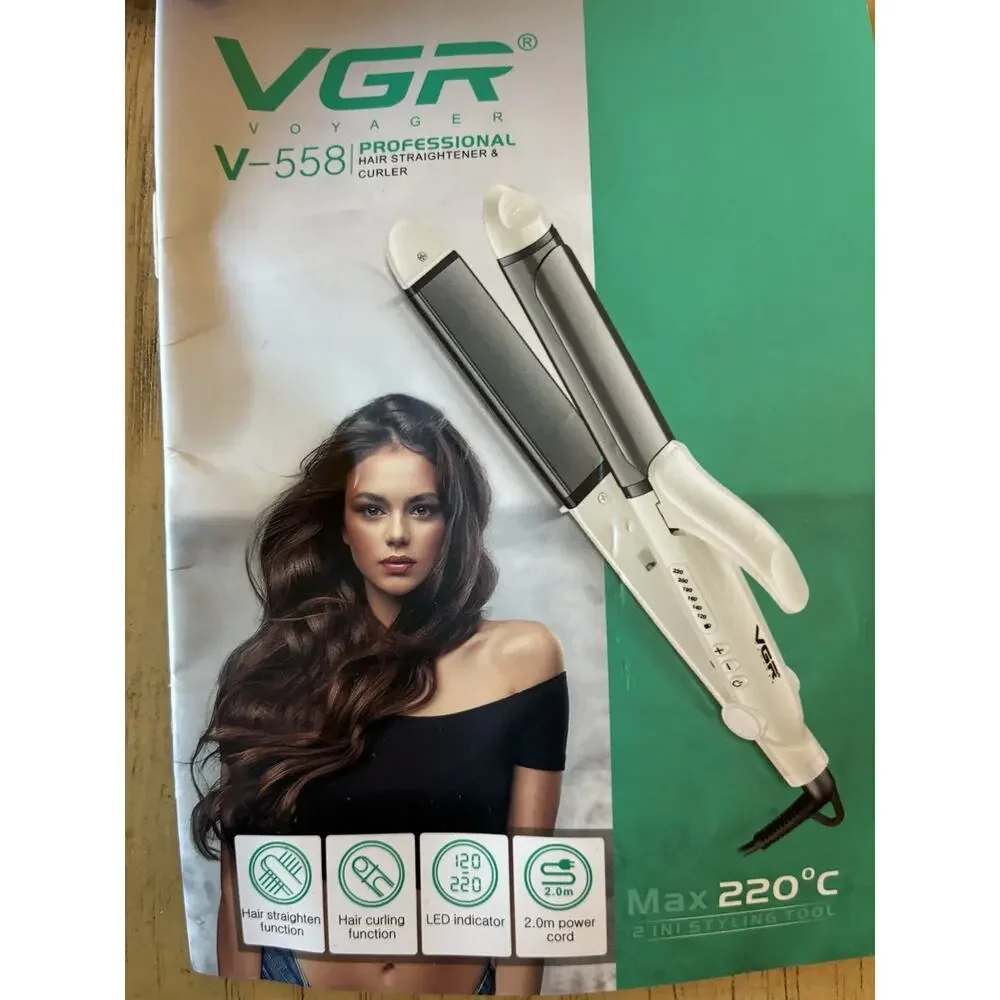 VGR Voyager V-558 Professional 2-in-1 Hair Straightener, Curler, Heat Glove